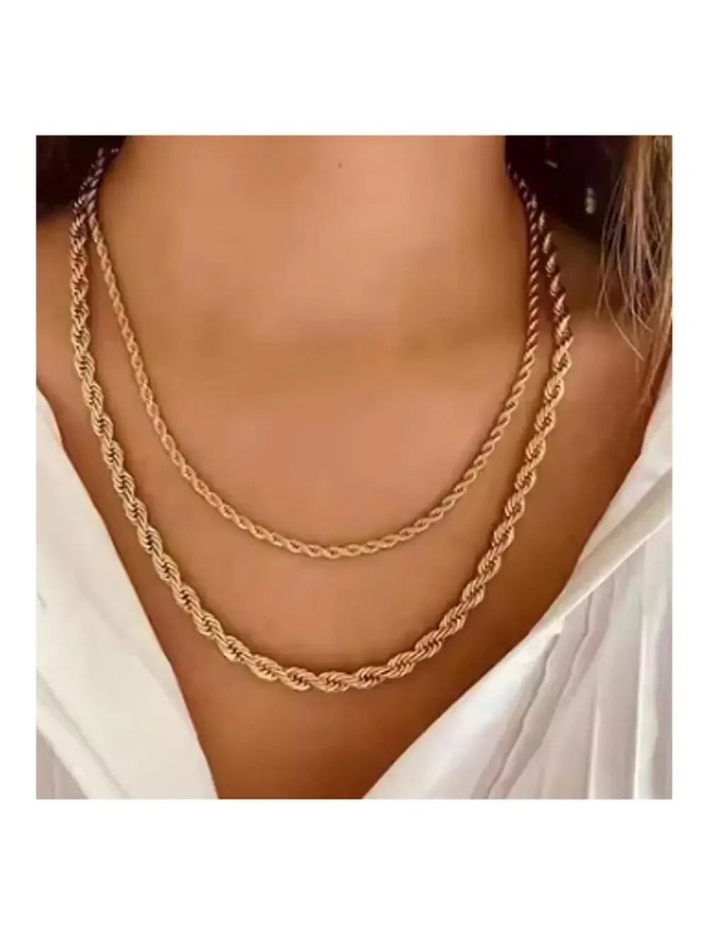 Large rope chain - Necklace -  18K gold plated - 8mm / 24